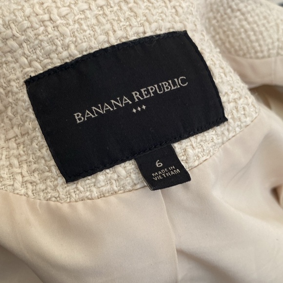 Banana Republic - Asymmetrical Leather Accent Jacket - Vegan - Cream - Picture 6 of 7